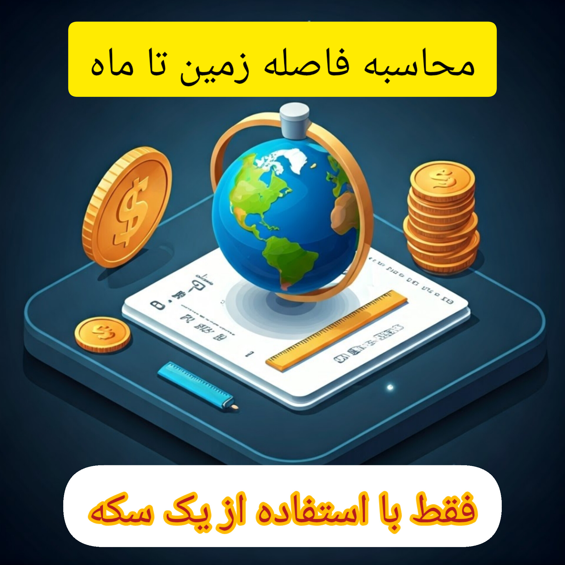 فاصله تا ماه رو فقط با یک سکه حساب کن